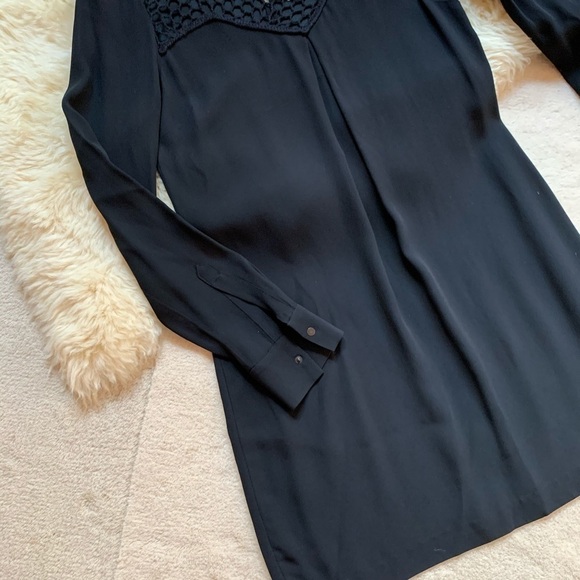 ALC💕 Black Tate Embroidered Long Sleeve Net Dress - Picture 6 of 10